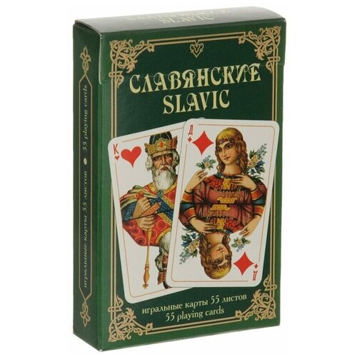 Игральные карты славянские 54 шт, Piatnik, зеленая рубашка набор для чая латунный витязь на распутье