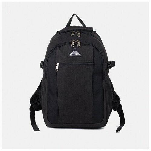фото Rise рюкзак молодёжный, 2 отдела на молниях, наружный карман, 2 боковых кармана, цвет чёрный