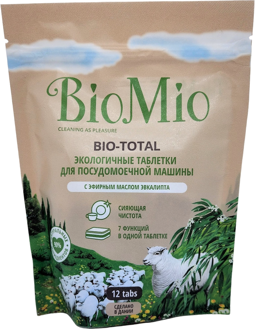 BioMiO Таблетки для посудомоечной машины Bio-Total Эвкалипт 12шт