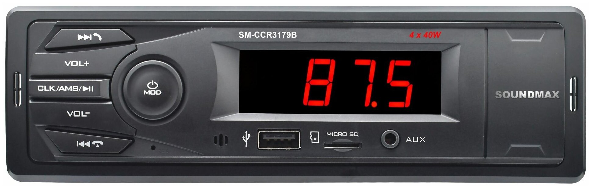 Автомагнитола Soundmax SM-CCR3179B 1DIN 4x40Вт