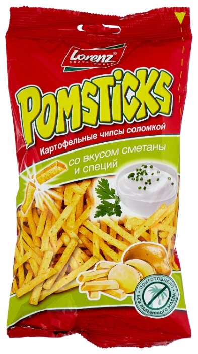 Картофельная соломка Lorenz Pomsticks со вкусом сметаны и специй 100 г