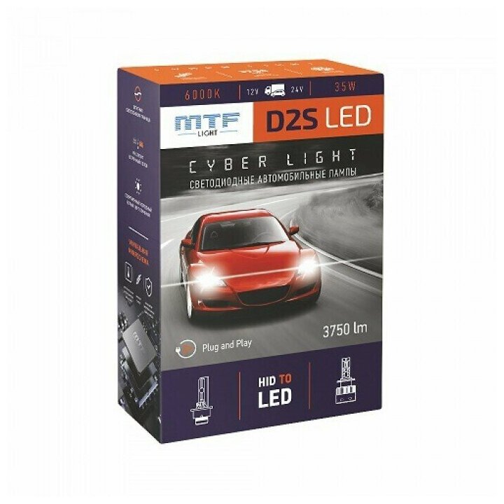 Светодиодные лампы MTF light Cyber Light D2S 3750 Lm 6000K (2 лампы)