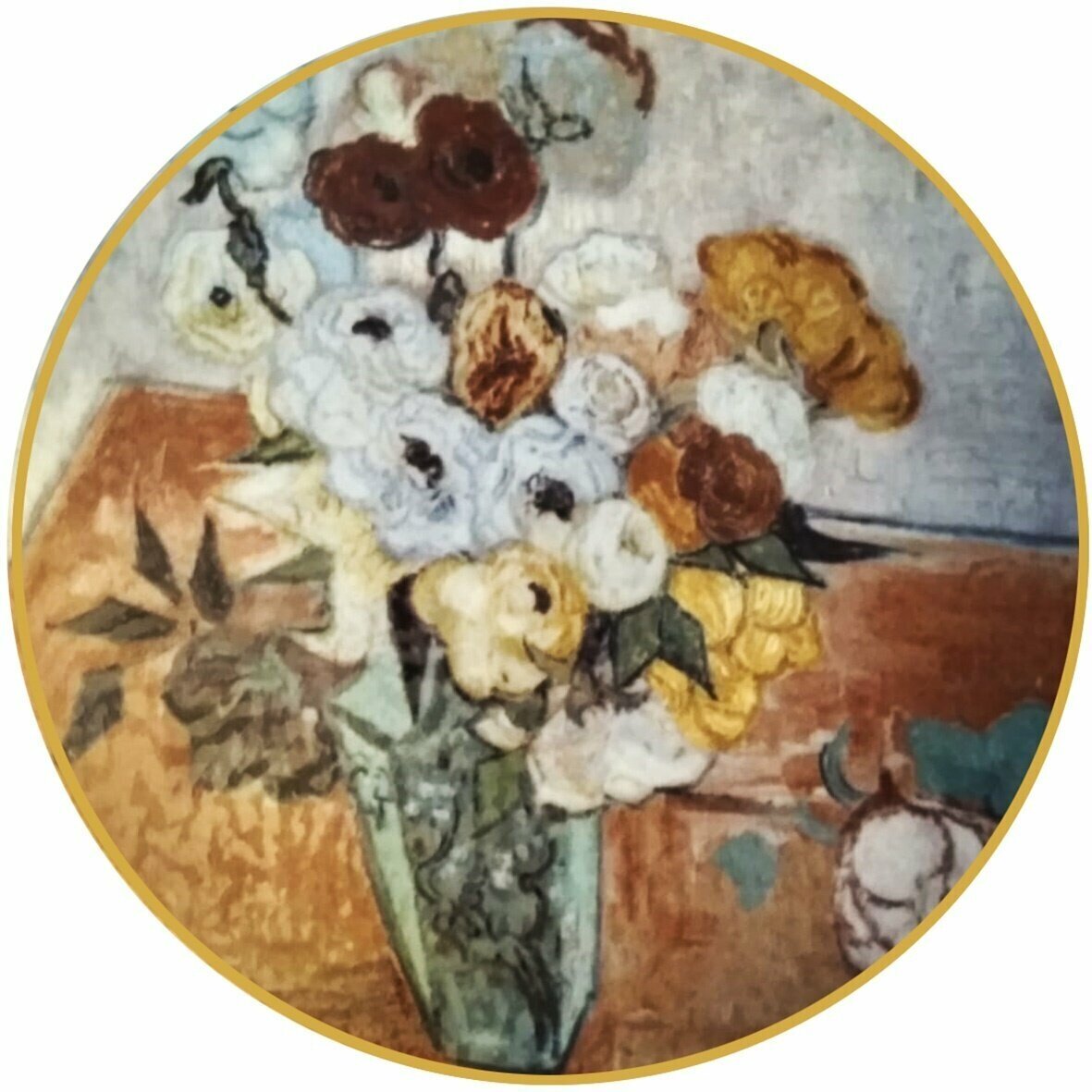 Тарелка коллекционная Импрессионисты. Розы и анемоны. Ван Гог, 10 см