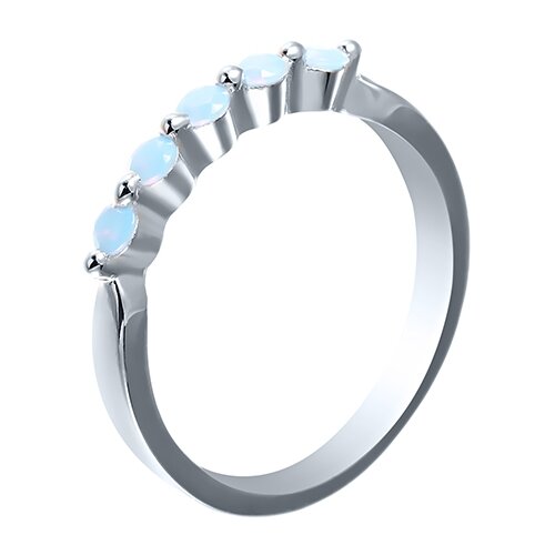 фото Element47 кольцо из серебра 925 пробы с опалами синтетическими и кубическим цирконием sy-10862-r_ko_os_008_wg, размер 18