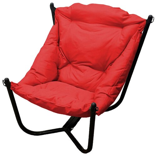 Мягкое кресло ЧИЛ Черное с Красной подушкой 800х1720х850 M-GROUP