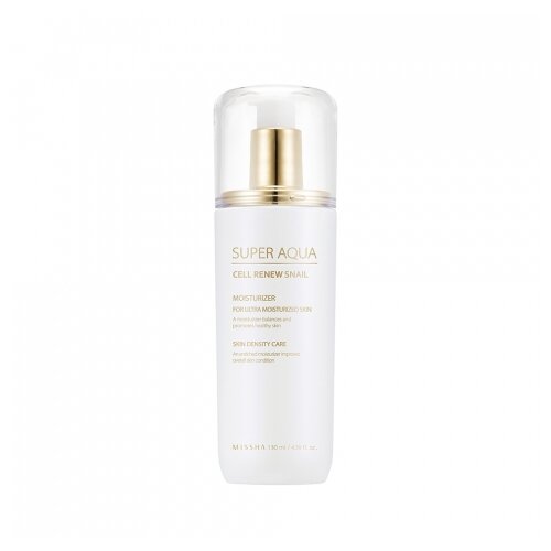 Missha Эмульсия для лица с эффектом регенерации Super Aqua Cell Renew Snail Essential Moisturizer, 130мл.