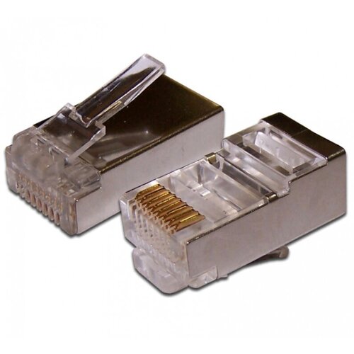 Коннектор RJ45 STP 8P8C, универсальный, cat.6, 100 шт. полевой разъем zoerax rj45 8p8c cat 7 экранированный stp 10gb 1шт