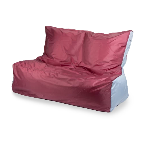 фото Набор чехлов пуффбери для кресла-мешка "диван", 2 шт., бордовый/серый