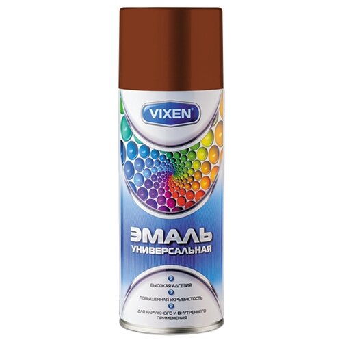 Эмаль Vixen универсальная, RAL 8012 коричневый, глянцевая, 520 мл, 1 шт. аэрозольная краска vixen эмаль универсальная алкидная графитовый серый ral 7024 520 мл