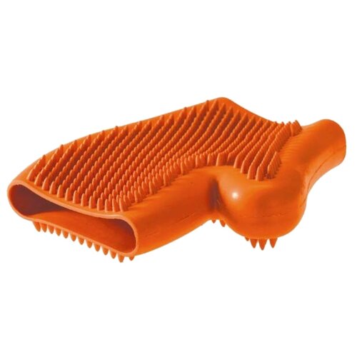 Hunter Smart резиновая перчатка для вычесывания шерсти оранжевая .