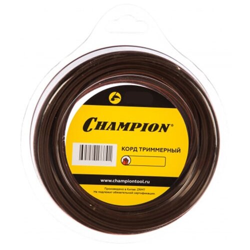 Леска CHAMPION Nylplus Square 2.4мм* 15м (квадрат) леска для триммера champion c5067 nylplus square 3mm x 23m