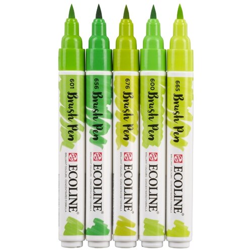 фото Royal talens набор маркеров ecoline 5шт зеленые цвета