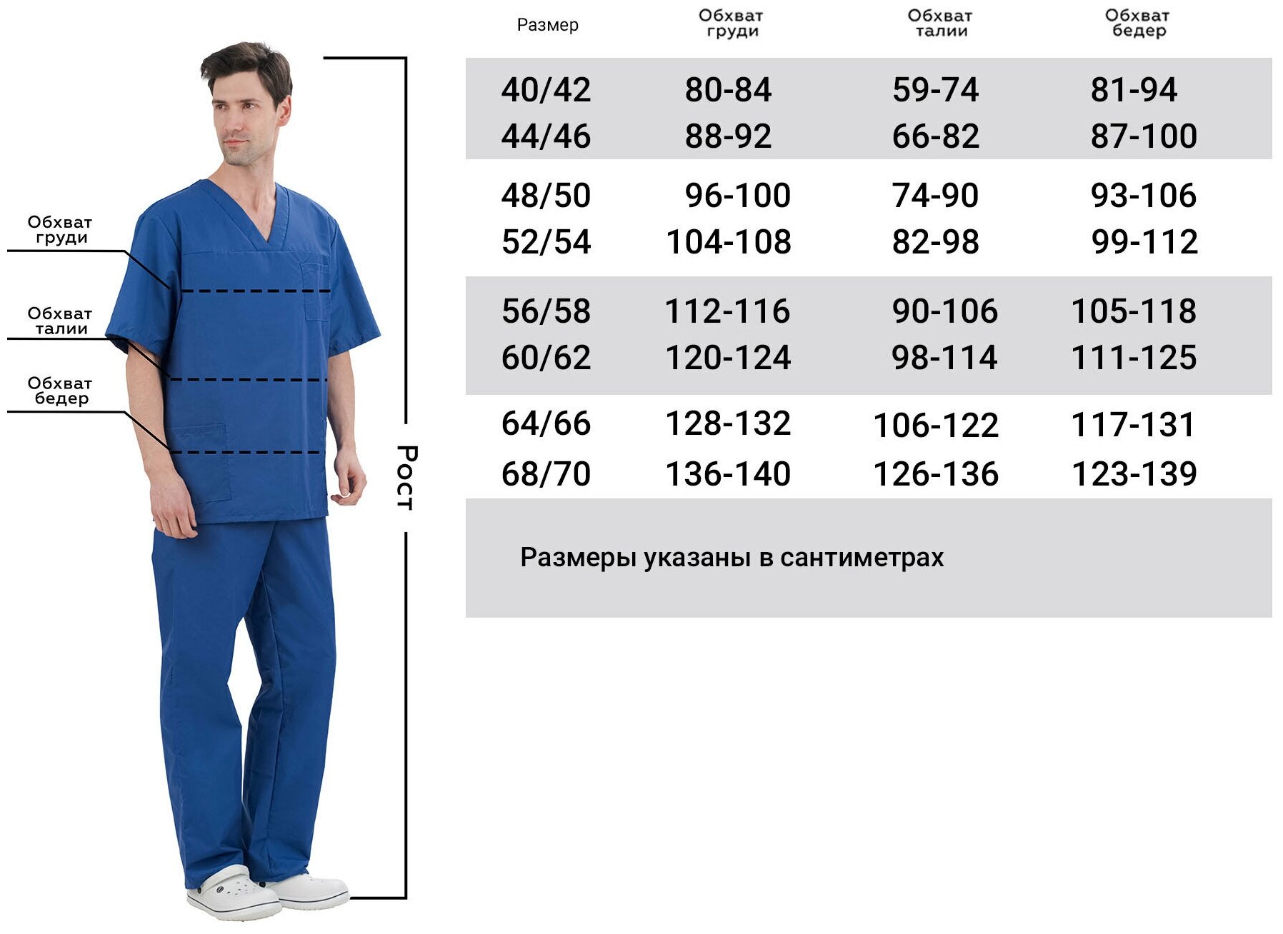 Костюм медицинский тиси "Адам" бирюзовый 60/62