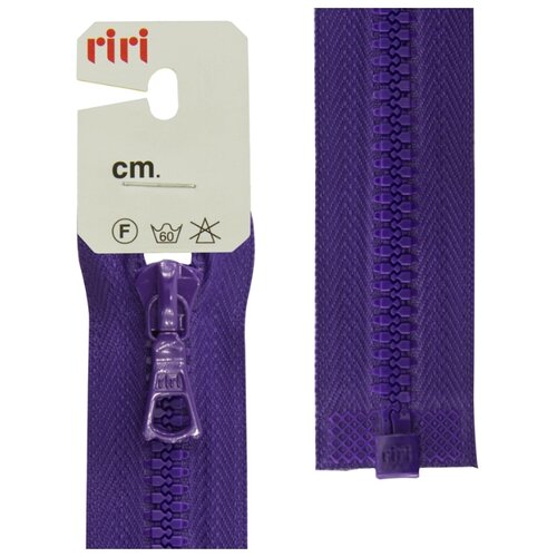 фото Молния riri тракторная разъёмная 1 замок, 6 мм, 80 cм, цвет 2507, фиолетовый