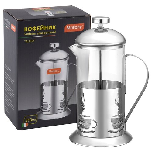 фото Чайник-кофейник с прессом "alito" стекло 0,35 л (1/12) "mallony"