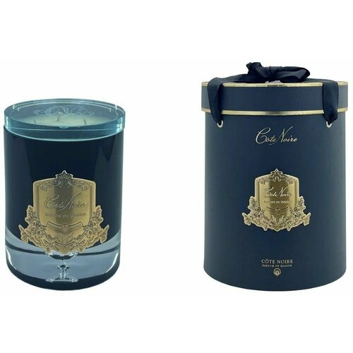 Свеча COTE NOIRE LUXURY CANDLE CHAMPAGNE 750 гр, золотой декор, соевый воск, ВхШхД 21х17х17 см, время горения 300ч