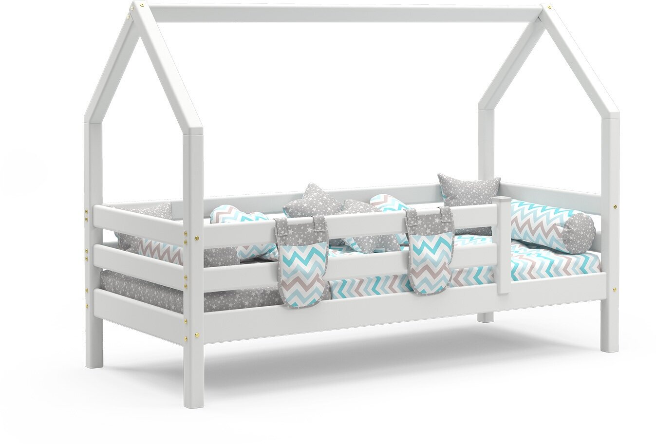 Кровать с надстройкой Hoff Соня, 202х146,5х92, цвет белый полупрозрачный