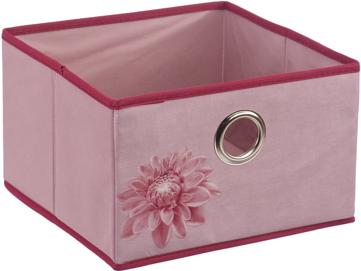 Короб для хранения Handy Home "Хризантема", цвет: бордовый, розовый, 28 х 28 х 18 см