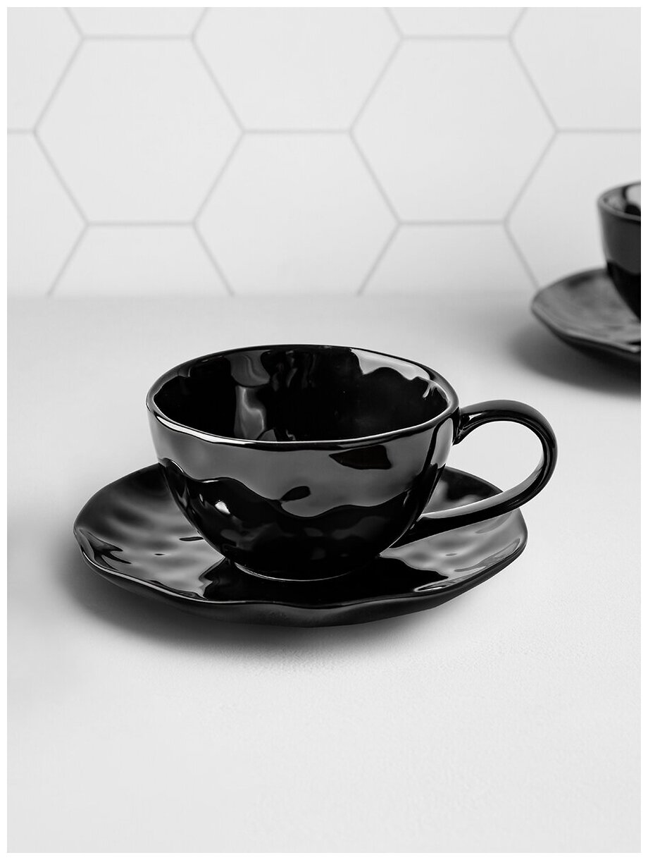 Чайная пара / чашка с блюдцем / кружка для чая кофе 200 мл 13х95х55 см Elan Gallery Консонанс