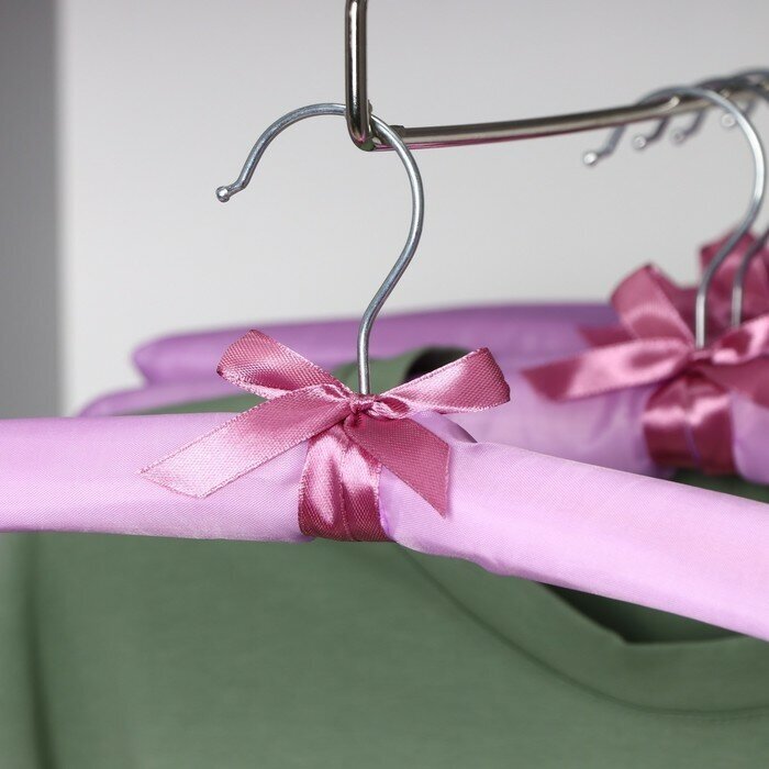 Вешалка-плечики для одежды мягкая «Атлас», размер 44-48, цвет сиреневый - фотография № 7