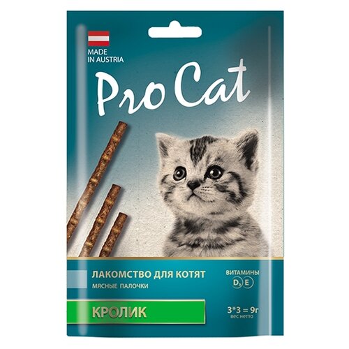 Лакомство для кошек  Pro Cat мясные палочки Кролик, 3г х 3шт. в уп. 9 г