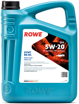 Синтетическое моторное масло ROWE Hightec Synt RS HC SAE 5W-20, 5 л