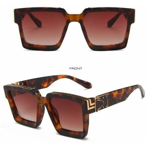 Солнцезащитные очки , коричневый женские квадратные пластиковые очки в стиле хип хоп в богемном стиле