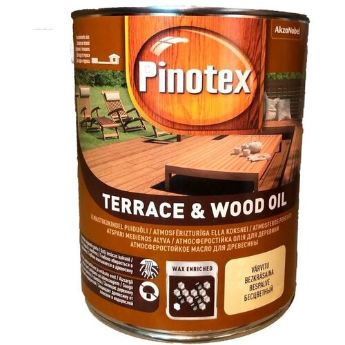 Масло Pinotex Terrace  & Wood Oil атмосферостойкое деревозащитное масло для дерева и террас 3 л