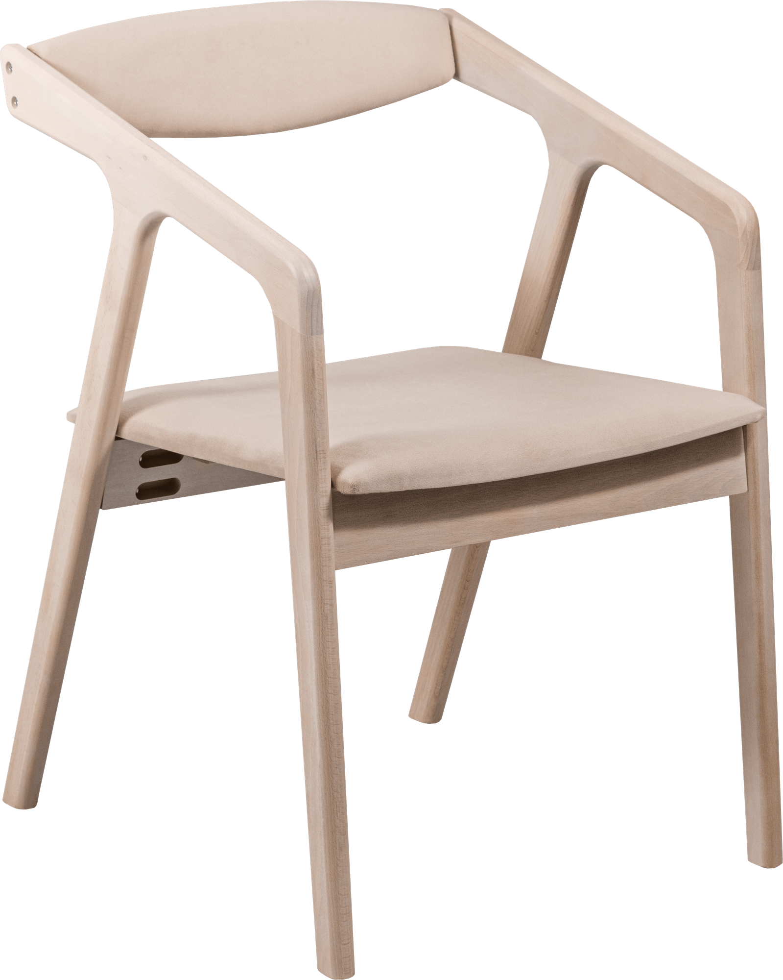 Деревянный стул для кухни, гостиной, письменного стола FLORENCIA обивка-бежевый велюр, каркас-морилка белая - фотография № 8