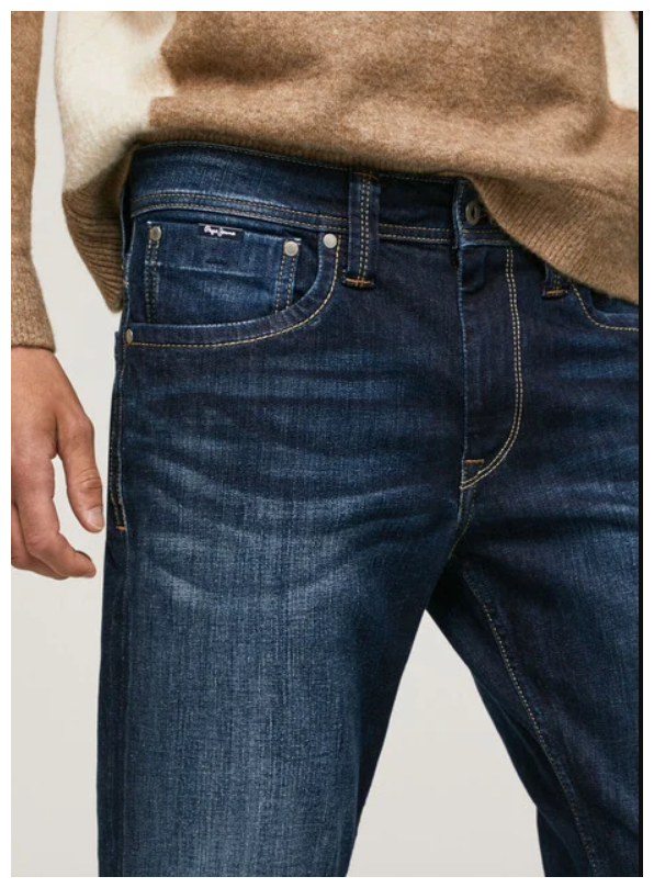 Джинсы Pepe Jeans, прямой силуэт, средняя посадка, размер 34, синий - фотография № 5