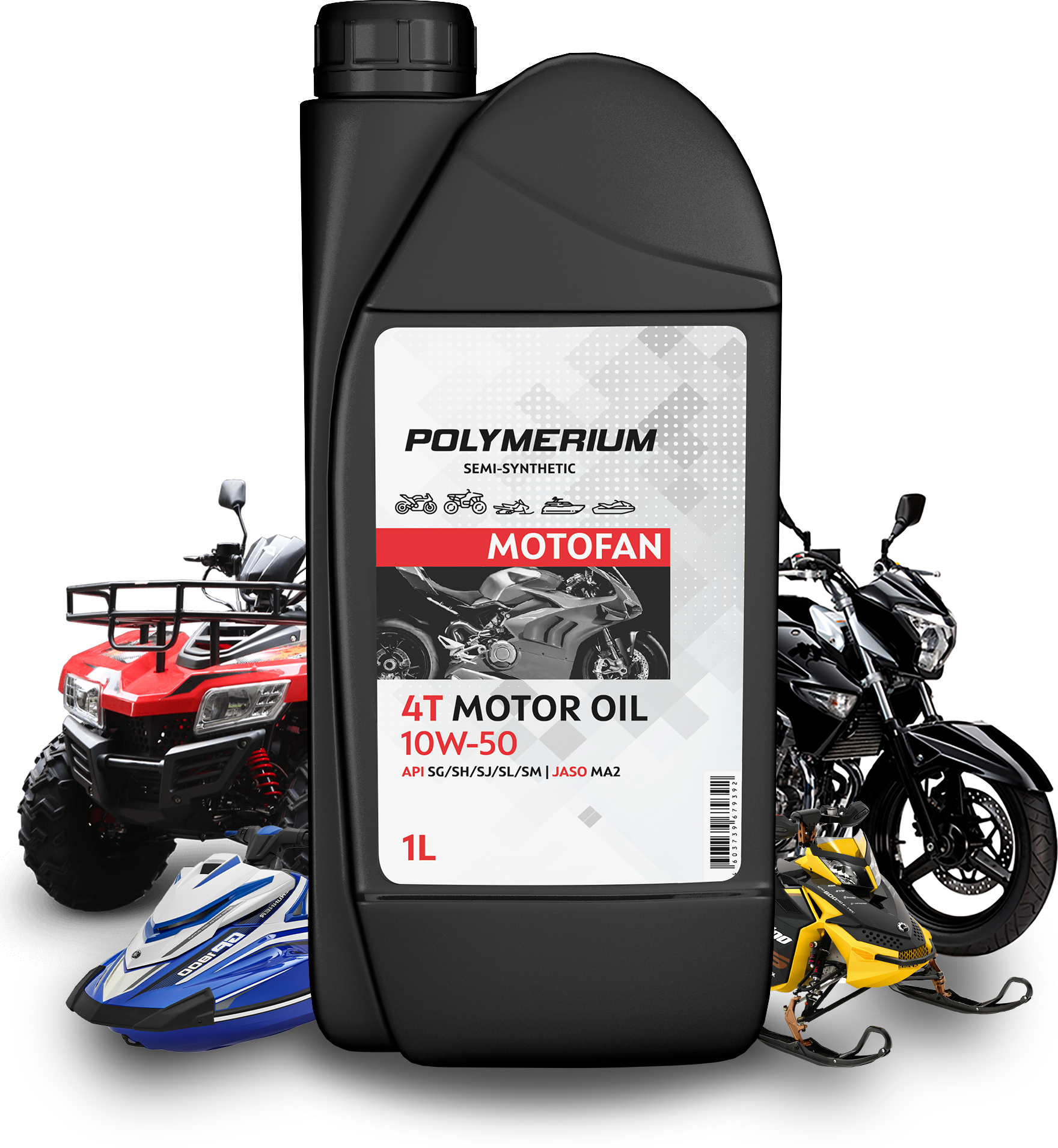 Моторное масло Polymerium MOTO-FAN 4T 10W50 1л (plmmotofan4t10501)