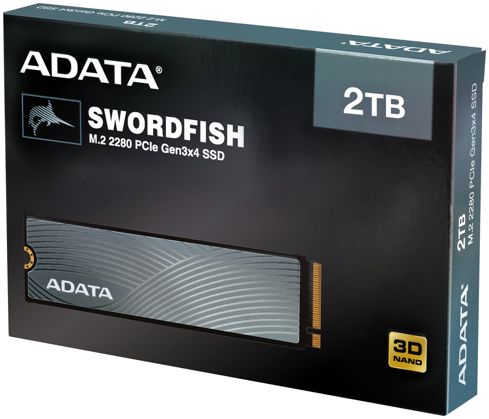 Накопитель SSD M.2 2280 ADATA SWORDFISH 2TB PCIe Gen 3.0 x4 NVMe 3D TLC 1800/1200MB/s 180K/180K IOPS MTBF 1.8M - фото №2