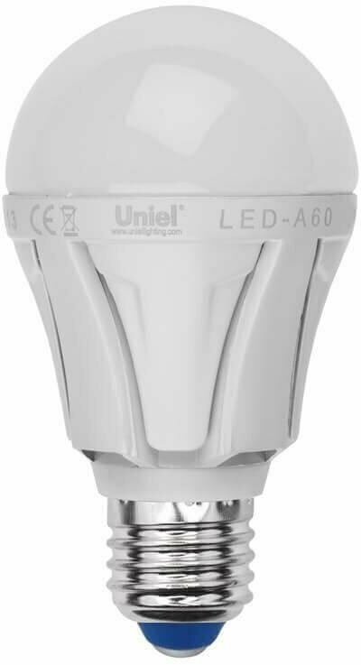 Лампа светодиодная Uniel E27 10W 6500K матовая LED-A60 10W/DW/E27/FR PLP01WH UL-00002004
