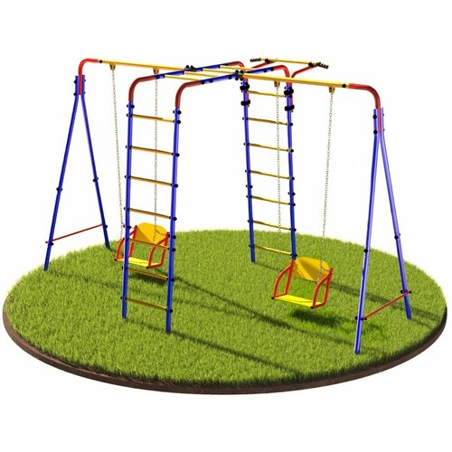 Детский спортивный комплекс для улицы, игровая уличная площадка для детей, для сада и дачи с двумя качелями