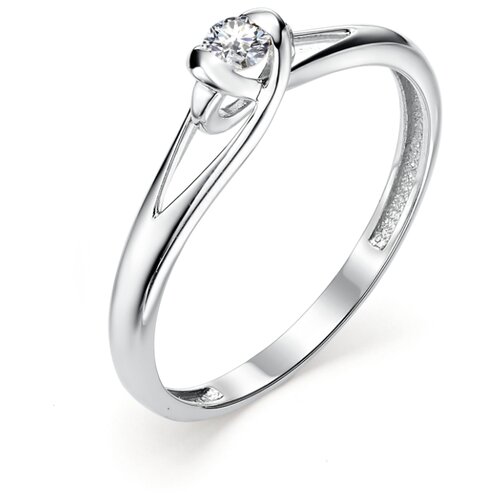 фото Алькор кольцо с 1 бриллиантом из белого золота 12799-200, размер 17.5