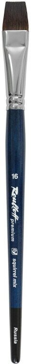 Кисть Roubloff premium белка микс плоская ручка синяя короткая №16