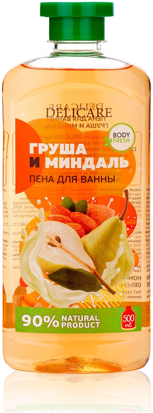 Delicare Пена для ванны Миндаль и Груша, 500 г, 500 мл