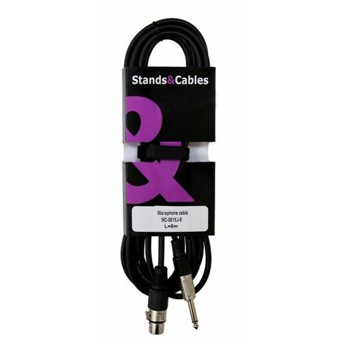 Микрофонный кабель распаянный STANDS&CABLES MC-001XJ-5 XLR мама - JACK моно, длина 5 метров