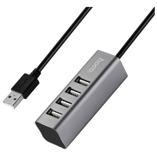 USB хаб Hoco HB1 USB2.0-4USB2.0, серый