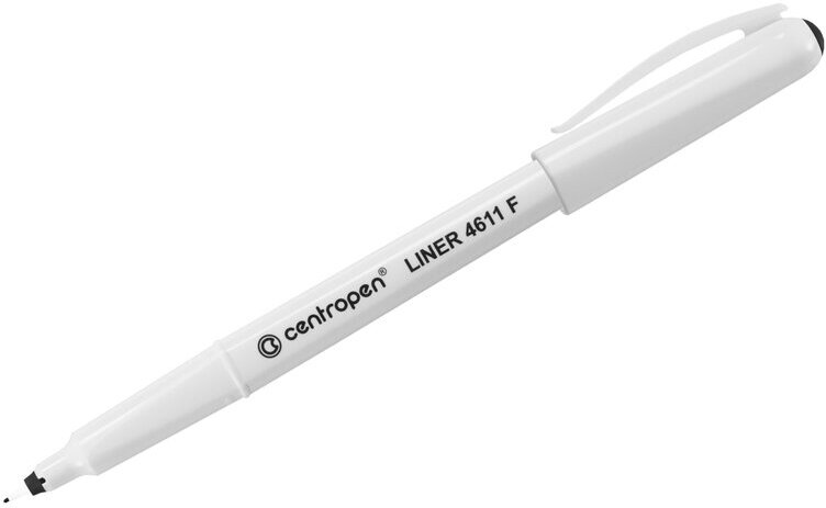 Ручка капиллярная Centropen "Liner 4611" черная, 0,3мм, трехгранная - 20 шт.