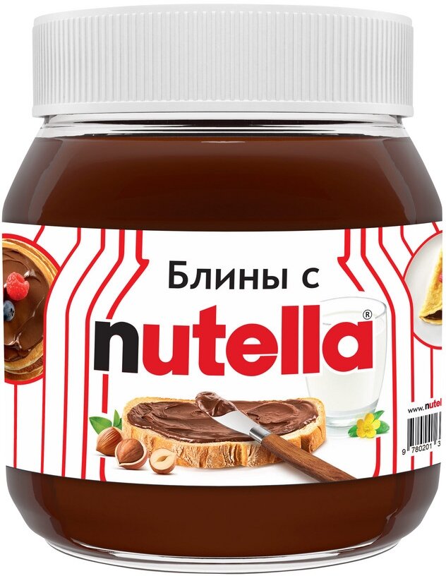 Паста ореховая с добавлением какао Nutella, 180 г, стеклянная банка