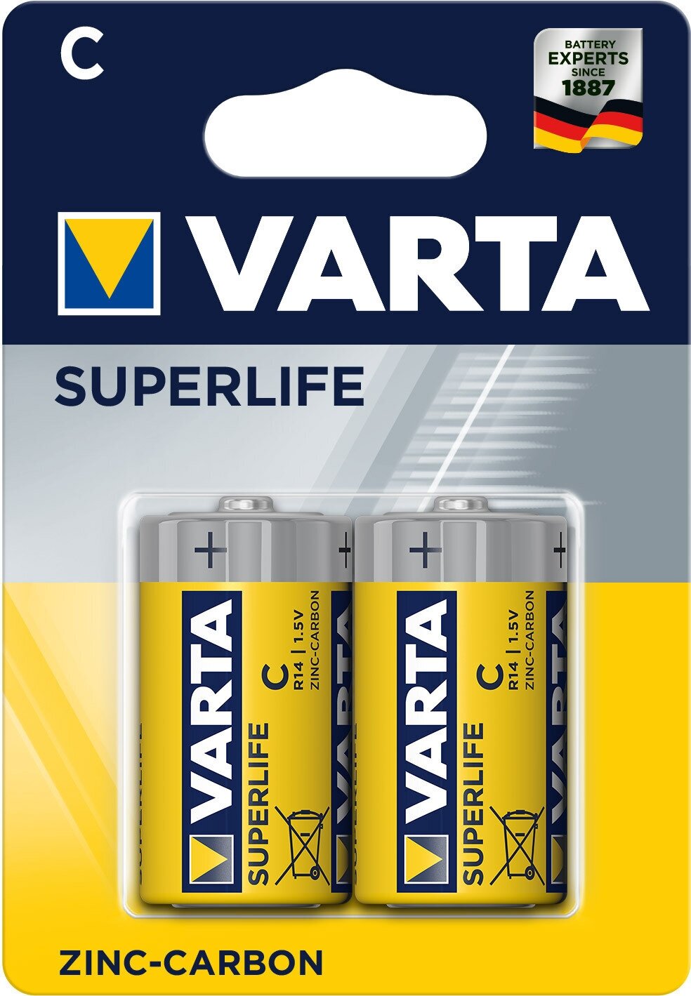 Батарейка (2шт) солевая VARTA R14 C SuperLife 1.5В