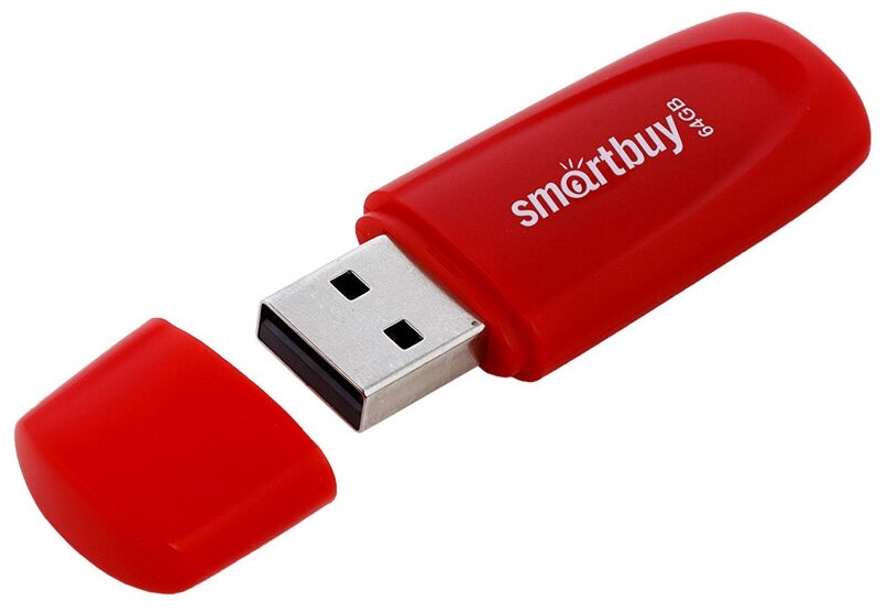 Память Smart Buy "Scout" 64GB, USB 2.0 Flash Drive, красный - 2 шт.