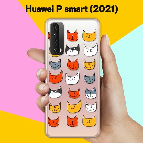 Силиконовый чехол Узор из котов на Huawei P Smart 2021 силиконовый чехол узор из слонов на huawei p smart 2021