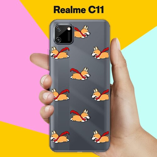 Силиконовый чехол на realme C11 Корги с шарфом / для Реалми С11 силиконовый чехол на realme 5 корги с шарфом для реалми 5