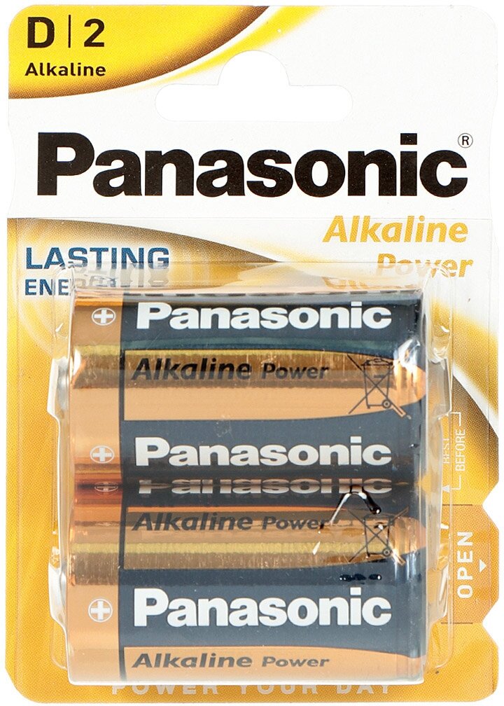 Батарейки Panasonic Alkaline Power D Bli, 2 шт. (LR20REB/2BP) - фото №1