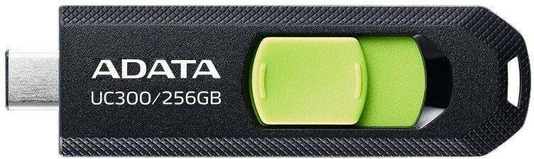 Флешка A-Data UC300 256ГБ USB3.2 черный/зеленый (ACHO-UC300-256G-RBK/GN) - фото №1