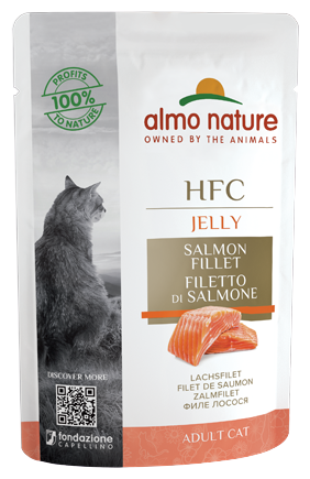 Almo Nature Паучи лосось в желе для кошек, Classic Nature Jelly - Salmon 0.055 кг - фотография № 1