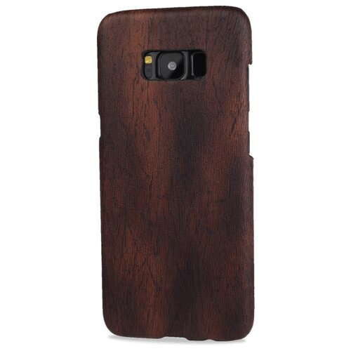 фото Пластиковый непрозрачный матовый чехол накладка с текстурным покрытием дерево для samsung galaxy s8 черный 100gadgets