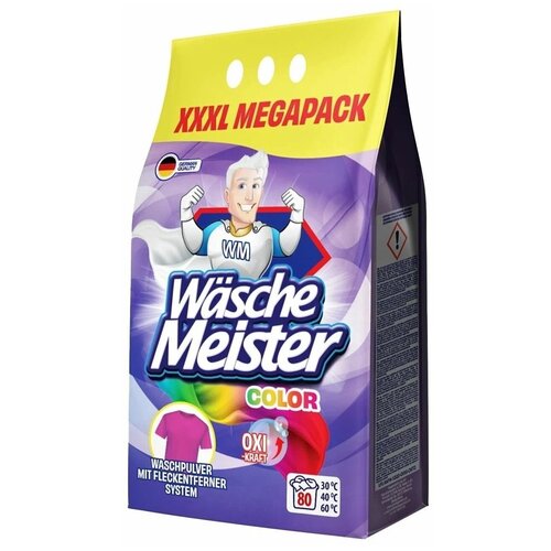 Wasche Meister Waschpulver Color Стиральный порошок для цветных тканей 6 кг на 80 стирок в мягкой упаковке
